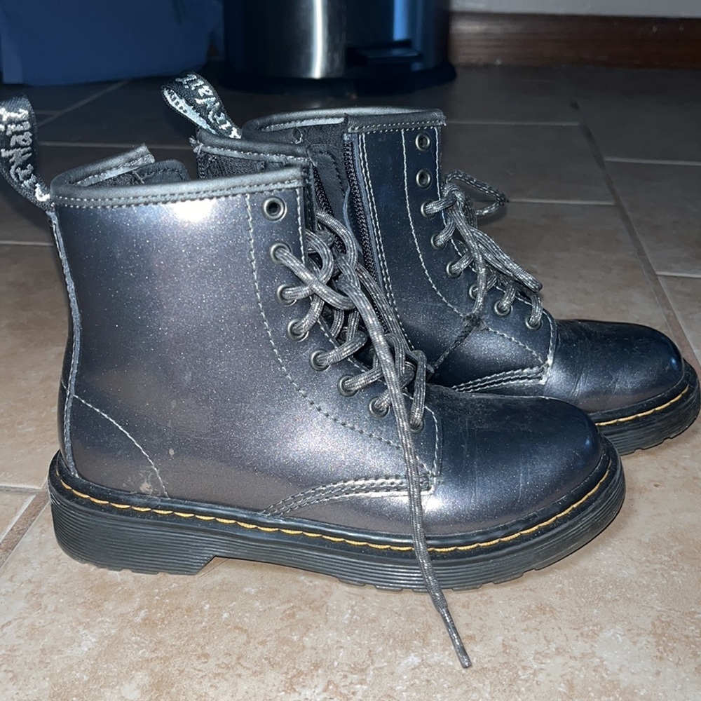 Girls GunMetal Doc Martens